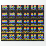 [ Thumbnail: 56th Birthday: Bold, Fun, Simple, Rainbow 56 Wrapping Paper ]