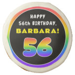 [ Thumbnail: 56th Birthday: Colorful Rainbow # 56, Custom Name ]