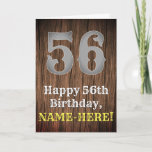 [ Thumbnail: 56th Birthday: Country Western Inspired Look, Name Card ]