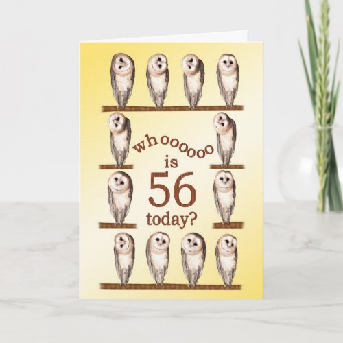 56th birthday Curious owls card Card