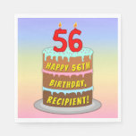 [ Thumbnail: 56th Birthday: Fun Cake and Candles + Custom Name Napkins ]