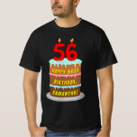 [ Thumbnail: 56th Birthday — Fun Cake & Candles, W/ Custom Name T-Shirt ]