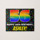 [ Thumbnail: 56th Birthday — Fun, Colorful Music Symbols & “56” Jigsaw Puzzle ]