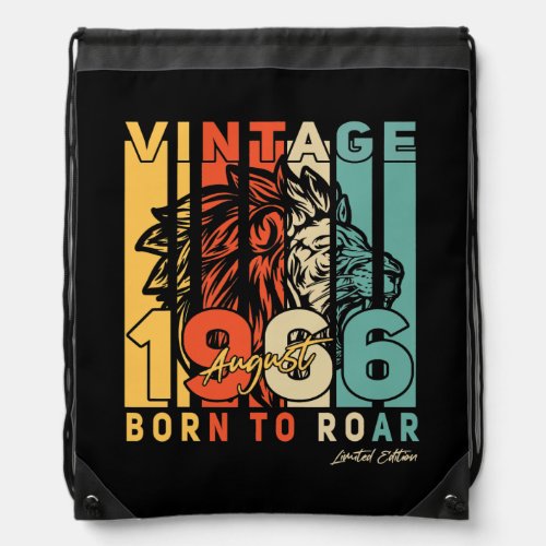 56th Birthday Gifts August 56 Years Old Vintage Drawstring Bag