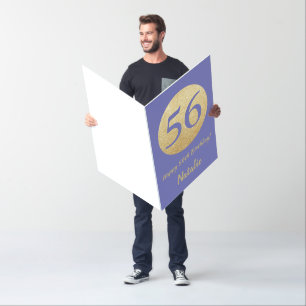 56th Birthday Gold Glitter Extra Large Card