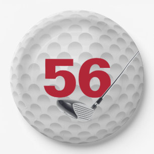 56th Birthday Golf Ball Design  Paper Plates