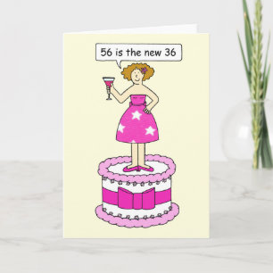 56th Birthday Humor 56 is the New 36 Card