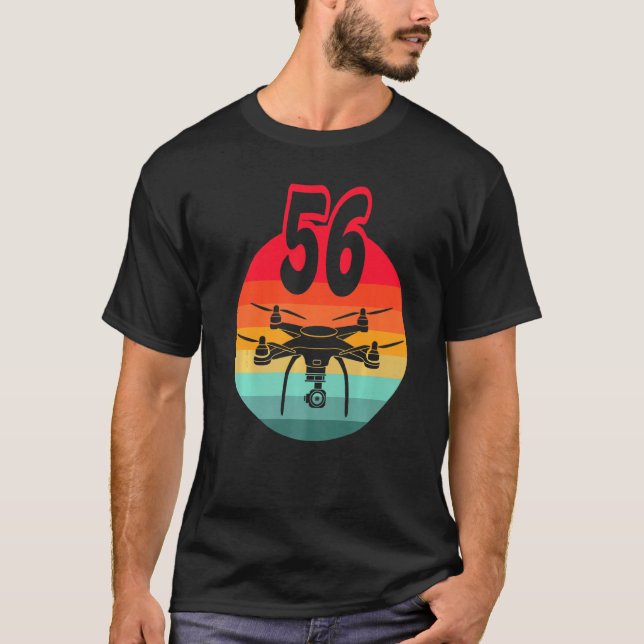 56th Birthday I Retro Remote Control Drones With C T-Shirt (Front)