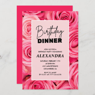 56th birthday invitations Birthday dinner Floral