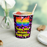 [ Thumbnail: 56th Birthday: Loving Hearts Pattern, Rainbow 56 Paper Cups ]