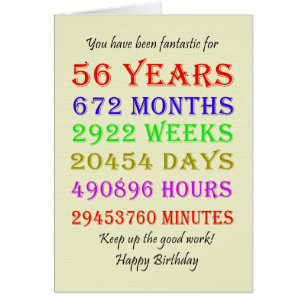 56th Birthday Milestones Cards