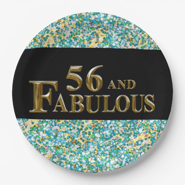56th  Birthday  Paper Plates (Front)