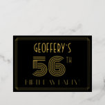 [ Thumbnail: 56th Birthday Party — Art Deco Style “56” + Name Invitation ]