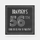 [ Thumbnail: 56th Birthday Party: Art Deco Style + Custom Name Napkins ]