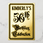 [ Thumbnail: 56th Birthday Party — Elegant Script + Custom Name Invitation ]