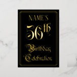 [ Thumbnail: 56th Birthday Party — Fancy Script & Custom Name Invitation ]