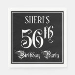 [ Thumbnail: 56th Birthday Party — Fancy Script + Custom Name Napkins ]