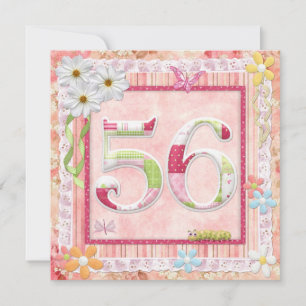 56th birthday party scrapbooking style invitation
