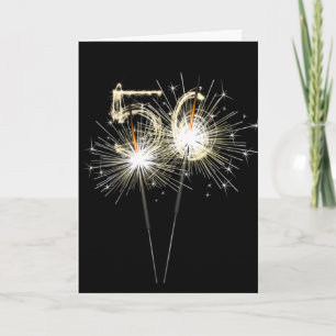 56th Birthday Sparklers on Black Card