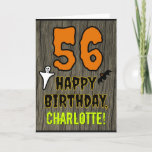 [ Thumbnail: 56th Birthday: Spooky Halloween Theme, Custom Name Card ]