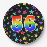 [ Thumbnail: 56th Event: Bold, Fun, Colorful Rainbow 56 Paper Plates ]