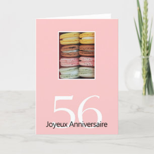 56th French Birthday Macaron-Joyeux Anniversaire! Card