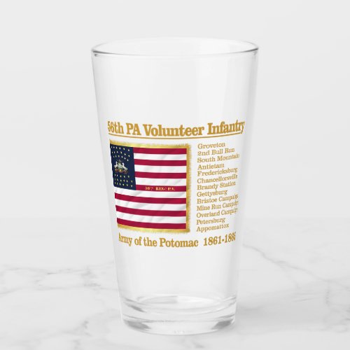 56th Pennsylvania Volunteer Infantry BH Glass