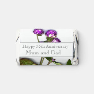 56th Wedding Anniversary Globe Amaranth   Hershey's Miniatures