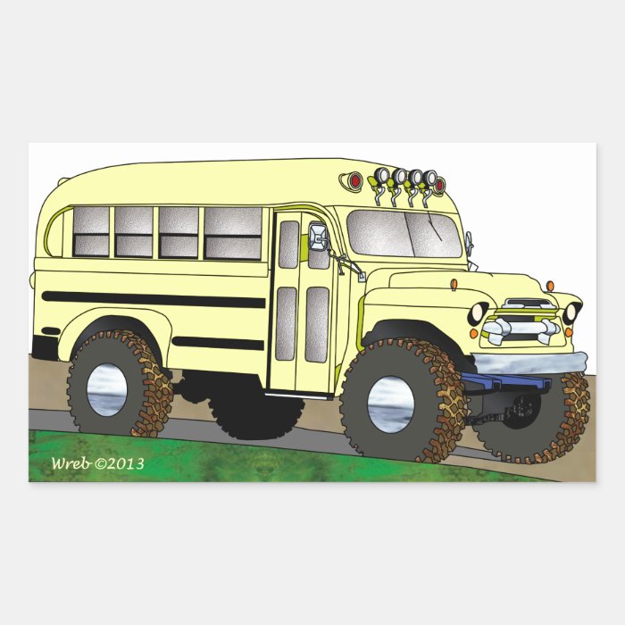 57 Chevrolet Off Road 4X4 School Bus Sticker