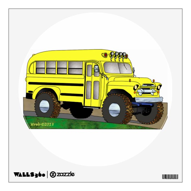 57 Chevrolet Off Road 4X4 School Bus Wall Decal (Front)