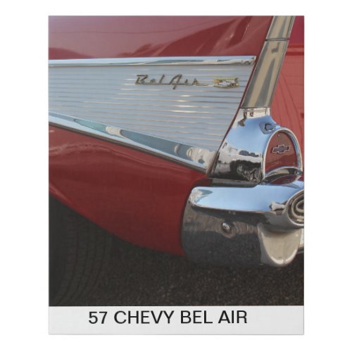  57 CHEVY BEL AIR CAR WALL ART CANVAS