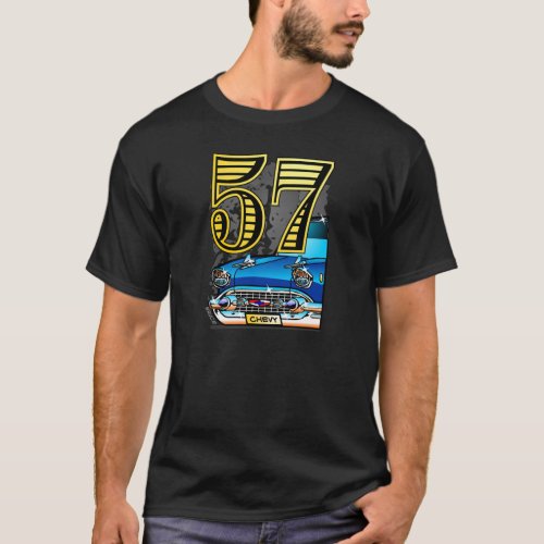 57 Chevy Car Cartoon T_Shirt