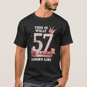 57 & Fabulous I Black Peach Party Group Candid Pho T-Shirt