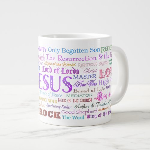 57 Names of JESUS JUMBO Coffee Mug _ Multicolored