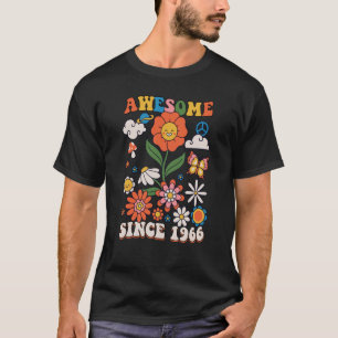 57 Year Old Awesome Since 1966 Groovy Retro 57th B T-Shirt