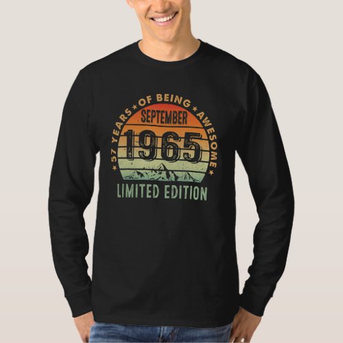 57 Year Old Awesome Since September 1965  57th Bda T_Shirt