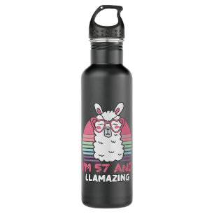 57 Year Old Bday Llamazing 57th Birthday Llama Stainless Steel Water Bottle