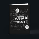 57 Year Old Bday Math Teacher 57th Birthday Gift Card<br><div class="desc">Celebrate birthdays with a clever twist! This funny math design uses equations and square roots to reveal the age, making it the perfect choice for math lovers, teachers, students, and geeks who enjoy a good nerdy joke. Great for milestone birthdays, classroom celebrations, or anyone who appreciates clever humor mixed with...</div>