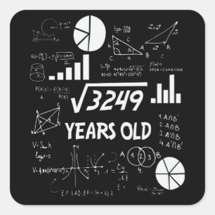 57 Year Old Bday Math Teacher 57th Birthday Gift Square Sticker