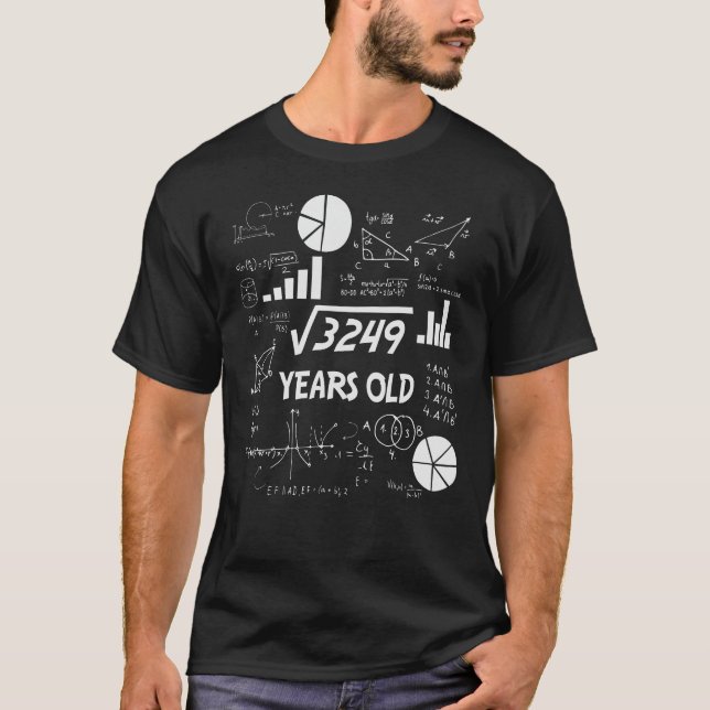 57 Year Old Bday Math Teacher 57th Birthday Gift T-Shirt (Front)