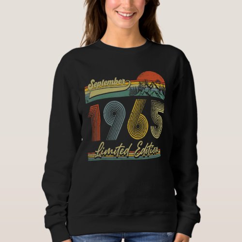 57 Year Old  Vintage Since September 1965 57th Bir Sweatshirt