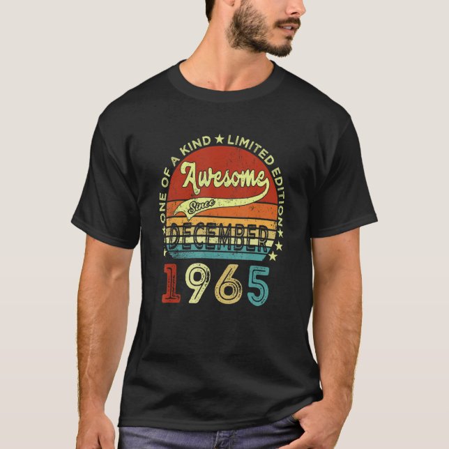 57 Years Old Awesome Since December 1965 57th Birt T-Shirt (Front)