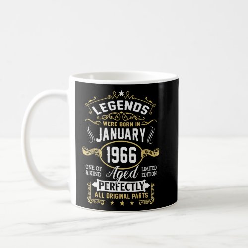 57 Years Old  Vintage January 1966 57th Birthday  Coffee Mug