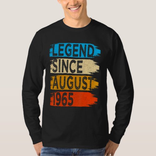 57 Years Old Vintage Legend Since August 1965 57th T_Shirt