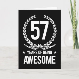 57th Birthday (57 Years Of Being Awesome) Card