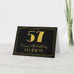[ Thumbnail: 57th Birthday: Art Deco Inspired Look "57" + Name Card ]