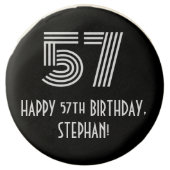 57th Birthday - Art Deco Inspired Look "57", Name Chocolate Covered Oreo (Front)