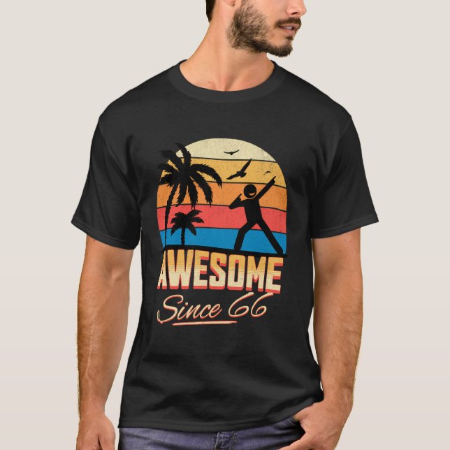 57Th Birthday Awesome Since 1966 Men Women T-Shirt (Front)