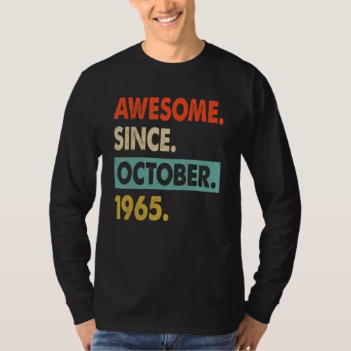 57th Birthday Boys 57 Years Old Awesome Since Octo T_Shirt
