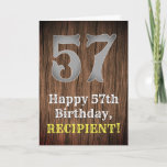 [ Thumbnail: 57th Birthday: Country Western Inspired Look, Name Card ]